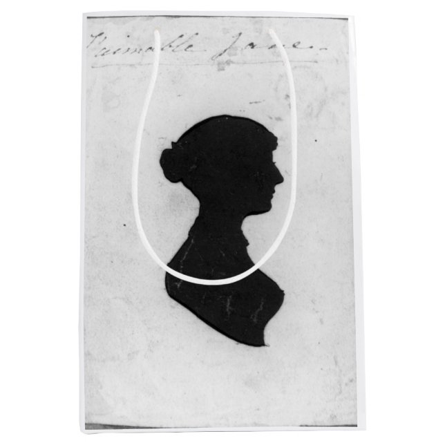 Sac Cadeau Moyen Silhouette de Jane Austen (Devant)