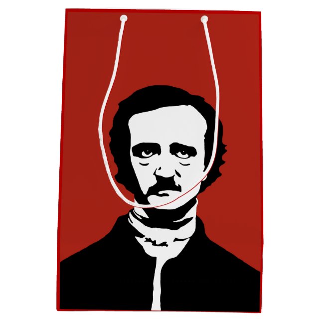 Sac Cadeau Moyen Silhouette d'Edgar Allan Poe (Dos)