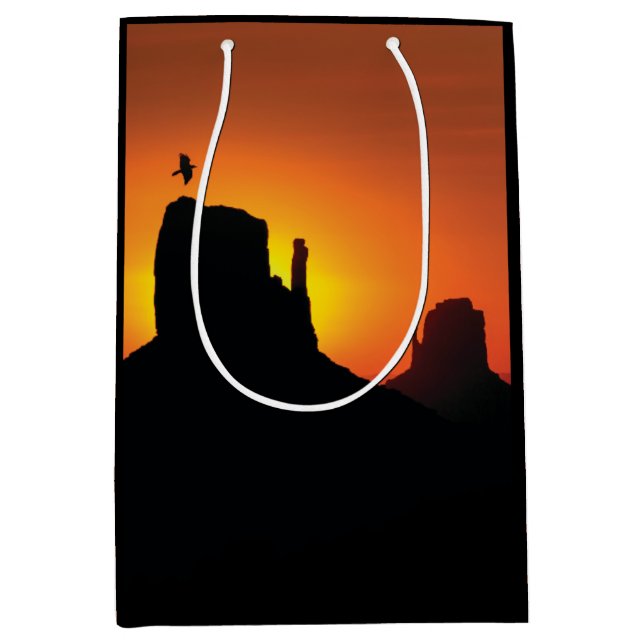 Sac Cadeau Moyen Silhouette Désert Sunset Sud-Ouest (Devant)