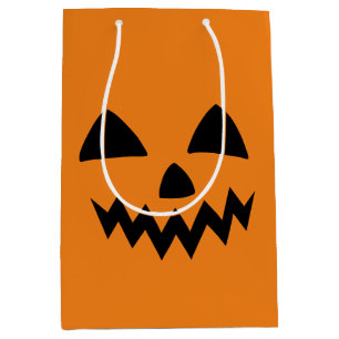 Sac Cadeau Moyen Simple Citrouille d'Halloween face fantôme flippan
