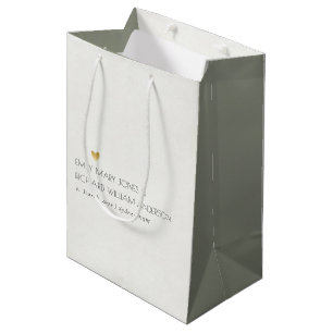 SAC CADEAU MOYEN SIMPLE ÉLÉGANT GRAY TYPOGRAPHIE TEXTE MARIAGE SEUL
