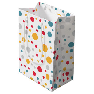 Sac Cadeau Moyen Simple moderne rouge vert Polka dot fête d'anniver