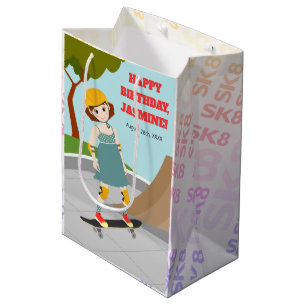 Sac Cadeau Moyen Skater Park Fun Girl Birthday Party