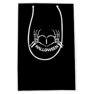 Sac Cadeau Moyen Skeleton Coeur main Lazy Costume d'Halloween drôle