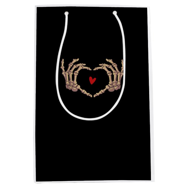 Sac Cadeau Moyen Skeleton Mains Femmes Skeleton Mains Halloween (Devant)