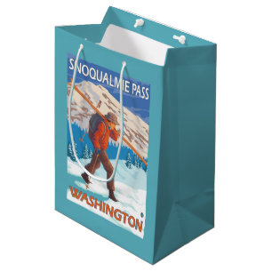 Sac Cadeau Moyen Skis de transport de neige de skieur - passage de
