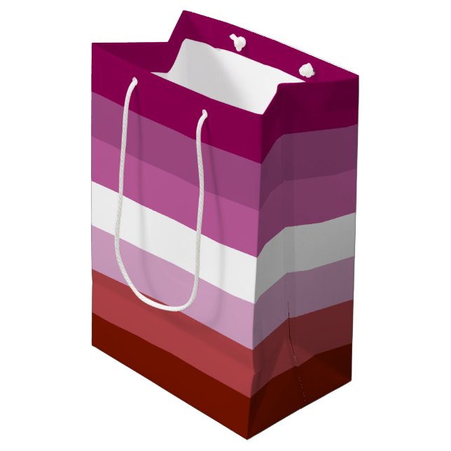 Sac Cadeau Moyen SlipperyJoe's lesbian pride flag feminine communit (Devant Angle)