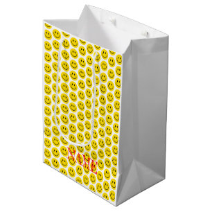 Sac Cadeau Moyen Smile Emoji NOM Joyeux Visage coloré Retro amusant