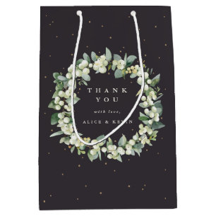 Sac Cadeau Moyen Snowberry+Eucalyptus Noël/Fête Remerciement