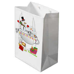 Sac Cadeau Moyen Snowman Merry Christmas Gift Bags