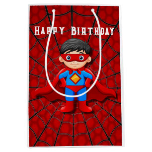 Sac Cadeau Moyen Soirée d'anniversaire SuperHero Boy