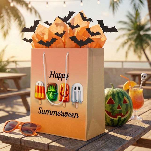 Sac Cadeau Moyen Soirée d'été d'Halloween de Summerween (Créateur téléchargé)