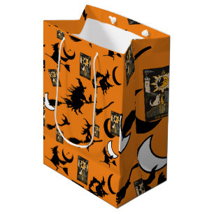 Sac Cadeau Moyen sorcière assistant chatte lune bloomstick