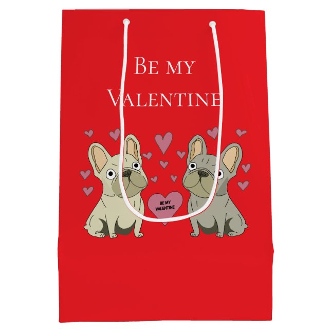 Sac Cadeau Moyen Soyez mes Saint-Valentin, chiens (Dos)