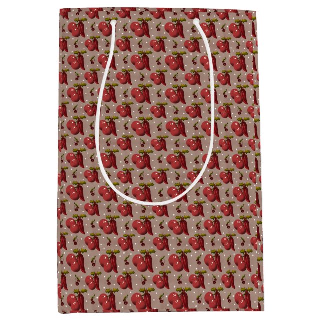 Sac Cadeau Moyen Spicy Noël Golden Botanical Luxe Wrapping Paper  (Devant)
