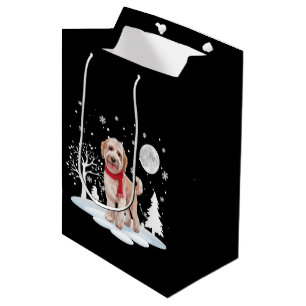Sac Cadeau Moyen Spinone Italiano sous la lumière de la lune Noël e