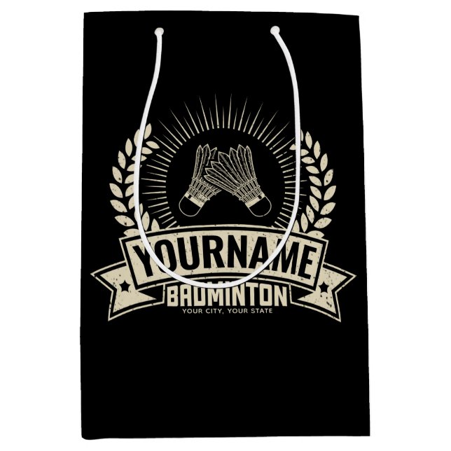 Sac Cadeau Moyen Sports de raquet personnalisés au nom du joueur de (Devant)