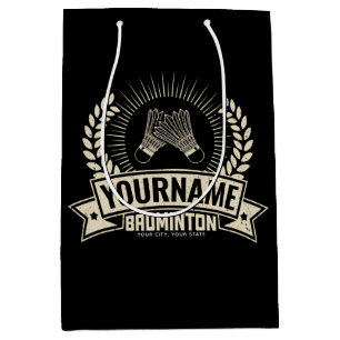 Sac Cadeau Moyen Sports de raquette de badminton personnalisés au n