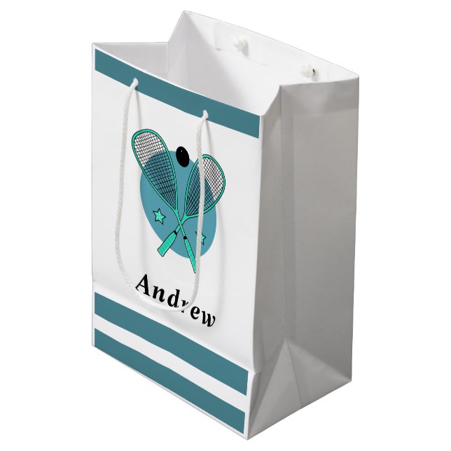 Sac Cadeau Moyen Squash Racquetball Racketball Joueur Entraîneur En (Devant Angle)