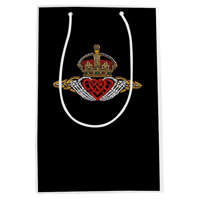 Sac Cadeau Moyen Squelette Couleur Claddagh (Devant)