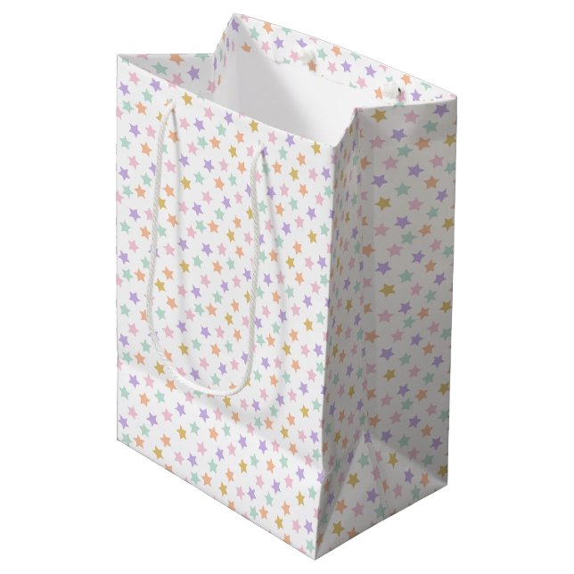 Sac Cadeau Moyen Star Confetti (Pastel) (Devant Angle)