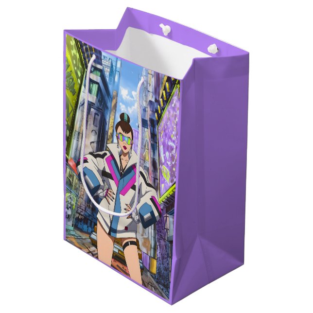 Sac Cadeau Moyen Star Pop Futuriste 0003 (Devant Angle)