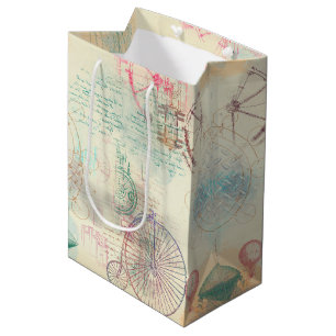 Sac Cadeau Moyen Steampunk victorien   Watercolor Grunge Pastel