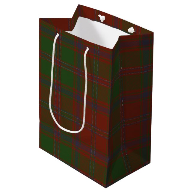 Sac Cadeau Moyen Stewart Tartan (Devant Angle)