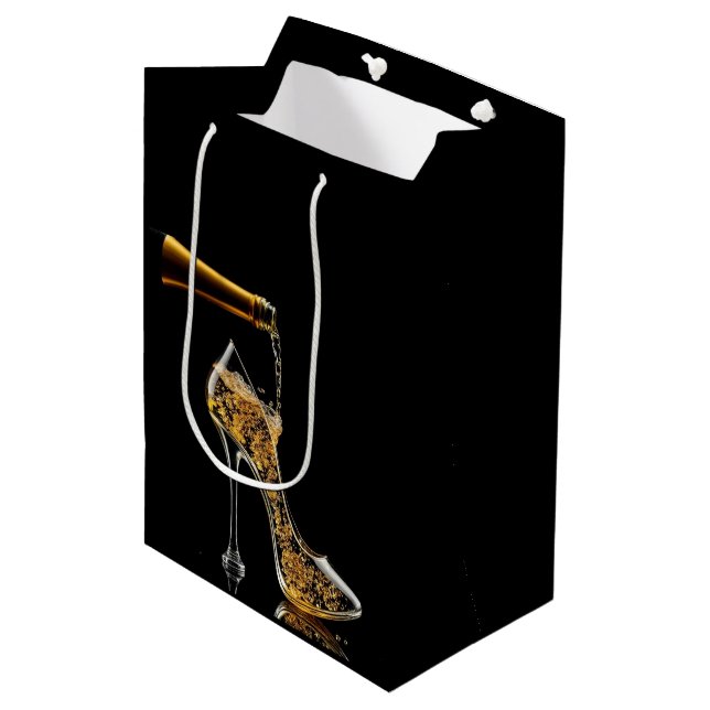 Sac Cadeau Moyen Stiletto et Bubbly (Devant Angle)
