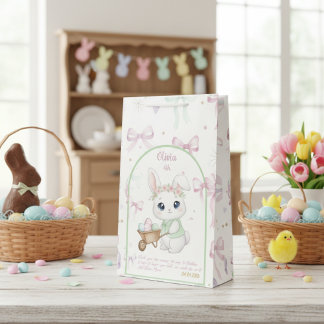 Sac Cadeau Moyen Strawberry Gaze Bunny - Cute Anime Eyes & Ribbon