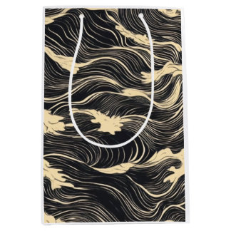 Sac Cadeau Moyen Style côtier Motif vague