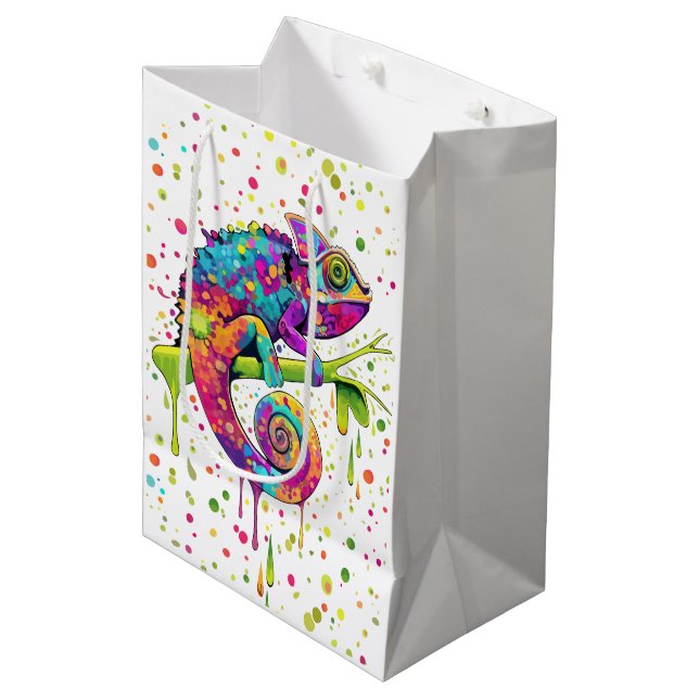 Sac Cadeau Moyen Style d'aquarelle des teintures Chameleon (Devant Angle)
