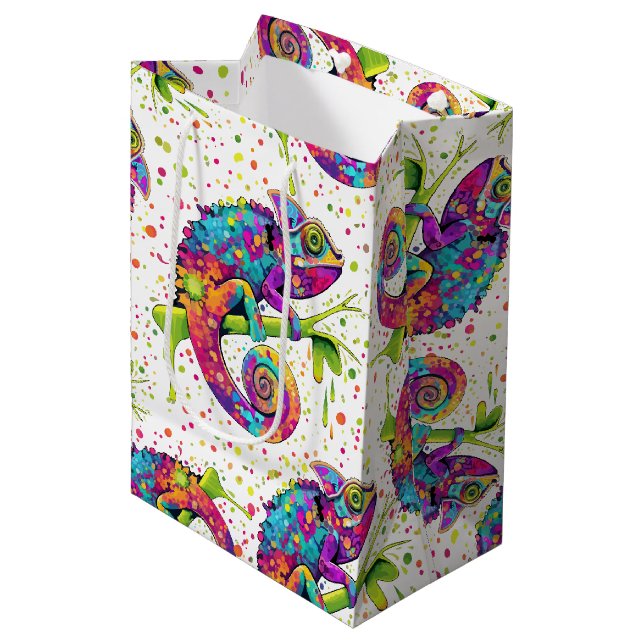 Sac Cadeau Moyen Style d'aquarelle des teintures Chameleon (Devant Angle)