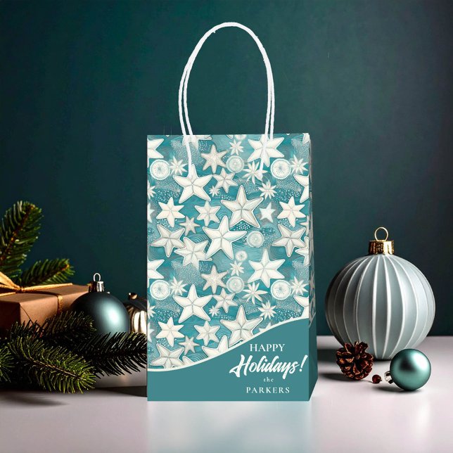 Sac Cadeau Moyen Stylisé Starfish & Sand Dollars Motif#25 ID1009 (Créateur téléchargé)