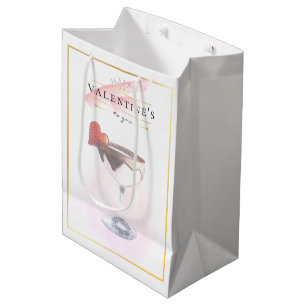 Sac Cadeau Moyen Stylish Pencil Art St. Valentine's Day Cocktail
