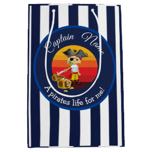 Sac Cadeau Moyen Sunset Nautical Blue Boy Party Pirate