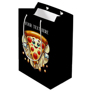 Sac Cadeau Moyen Super fête de pizza personnalisable
