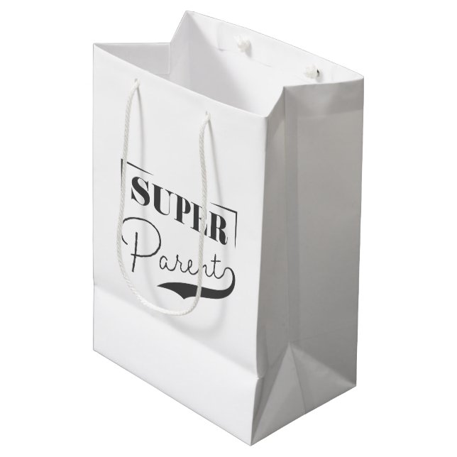 Sac Cadeau Moyen Super parent (Devant Angle)