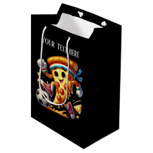 Sac Cadeau Moyen Super partie de pizza de football 