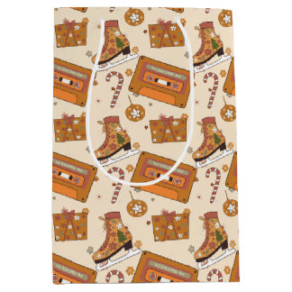 Sac Cadeau Moyen Superfloral Retro Christmas Joy