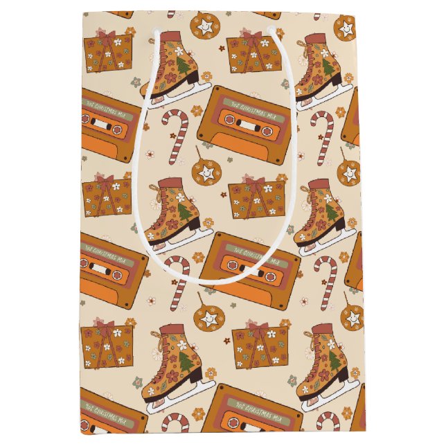 Sac Cadeau Moyen Superfloral Retro Christmas Joy (Devant)