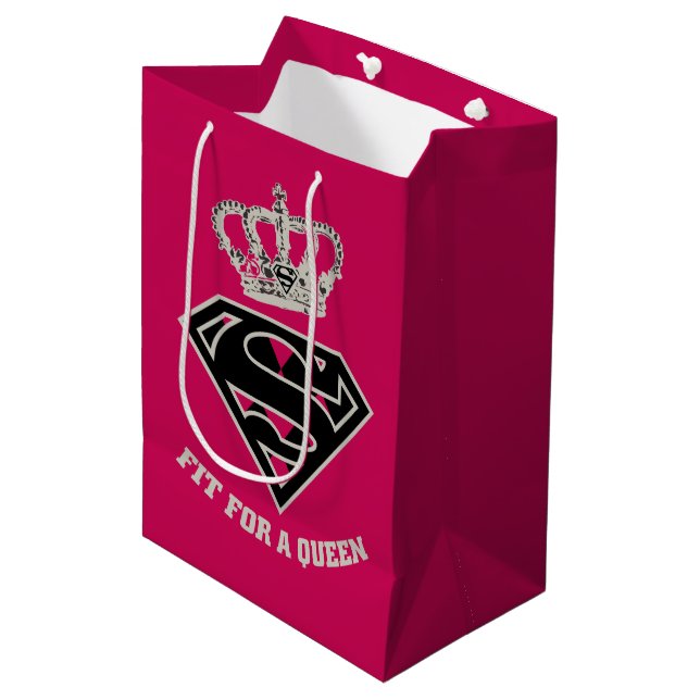 Sac Cadeau Moyen Supergirl S-Shield "Adapté Pour Une Reine" (Devant Angle)