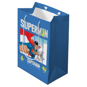 Sac Cadeau Moyen Superman et Krypto prennent l'avion