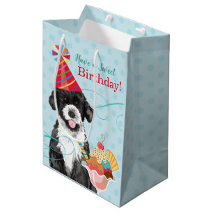 Sac Cadeau Moyen Sweet Birthday Portugais Water Dog