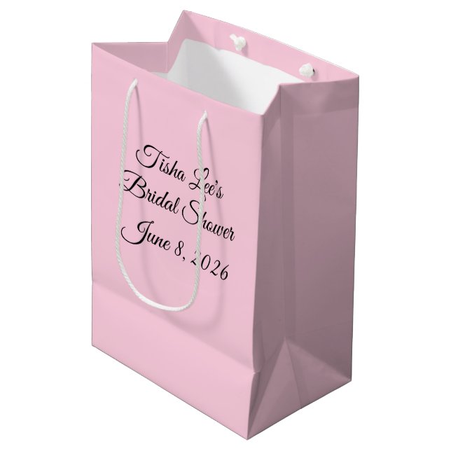 Sac Cadeau Moyen Sweet & Pretty Pink Bridal Shower:  (Devant Angle)