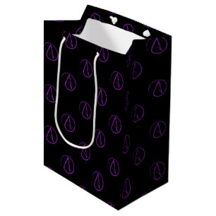 Sac Cadeau Moyen Symbole athée : violet sur noir