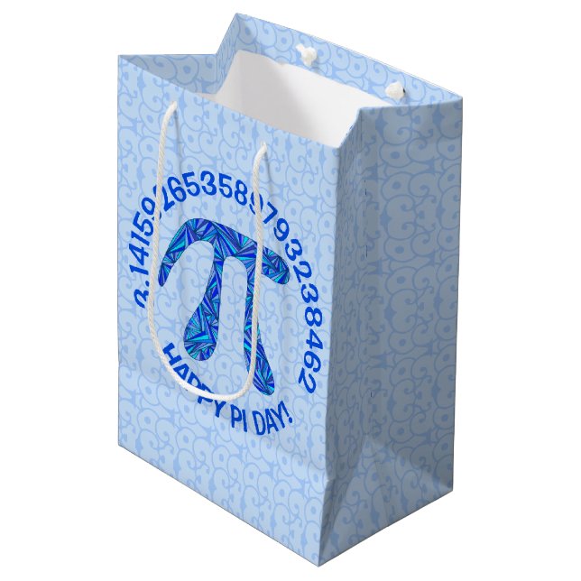Sac Cadeau Moyen Symbole bleu Pi Geek de mathématiques célébré Joye (Devant Angle)
