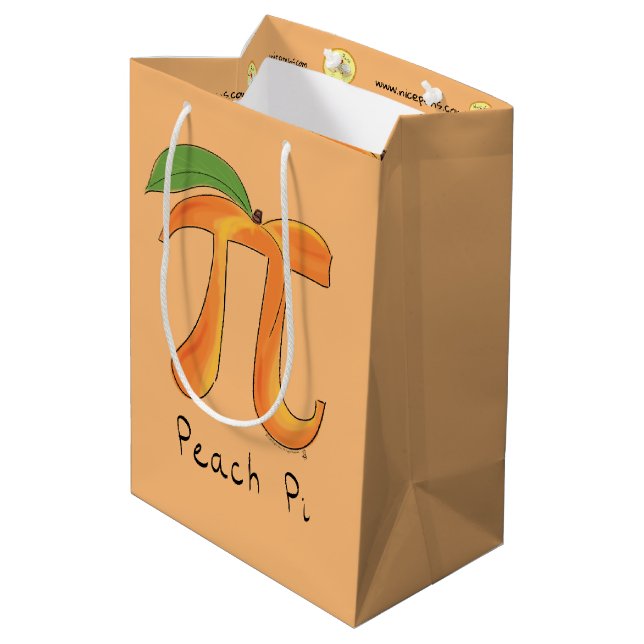 Sac Cadeau Moyen Symbole Peach Pi Enseignant Math (Dos Angle)