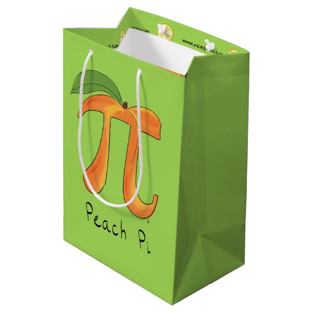 Sac Cadeau Moyen Symbole Pi Peach Math Funny (Dos Angle)