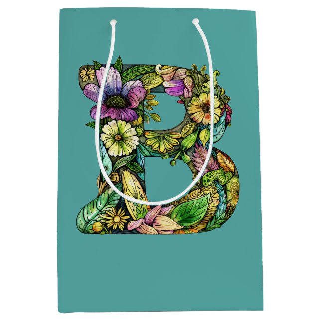 Sac Cadeau Moyen T-shirt monogramme B généreux (Devant)